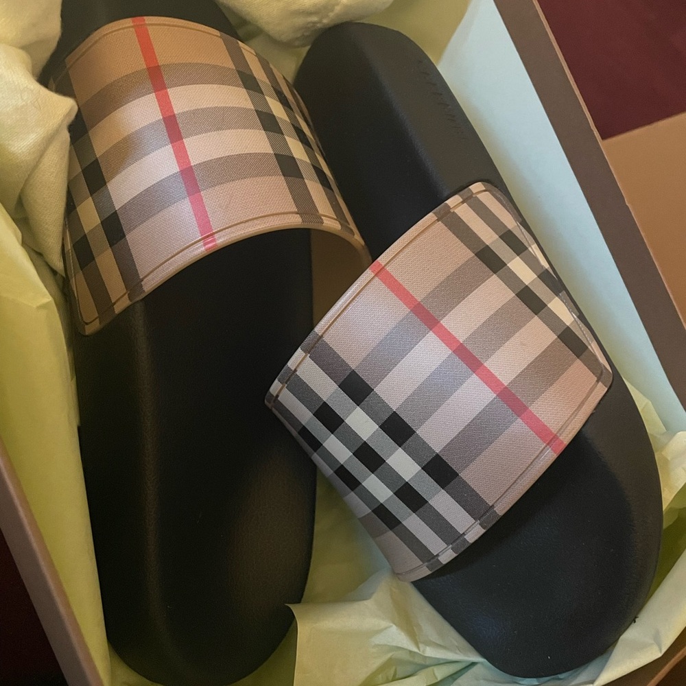 Burberry slides gently used